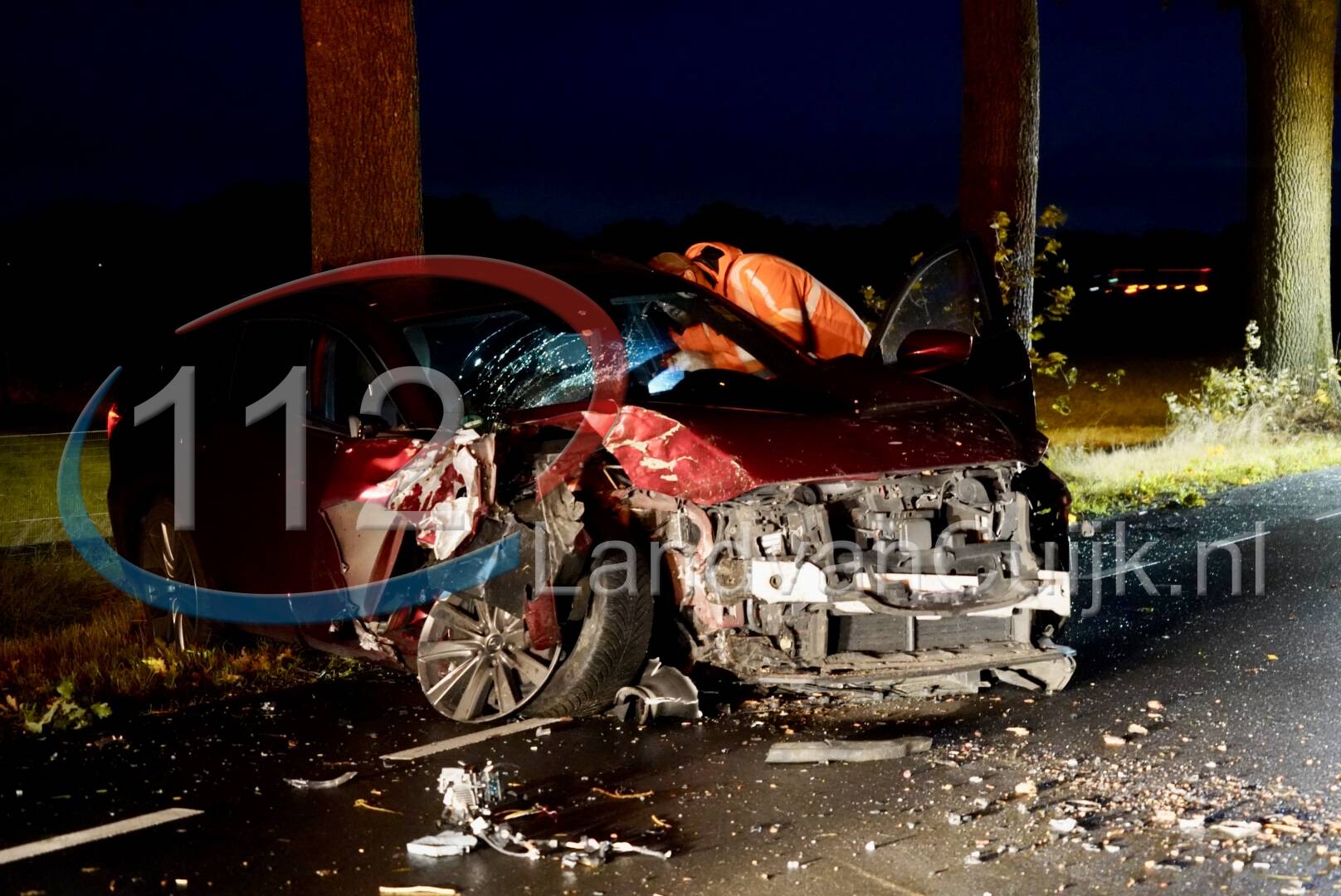 Automobilist gewond bij eenzijdig ongeval op Wanroijseweg in Haps