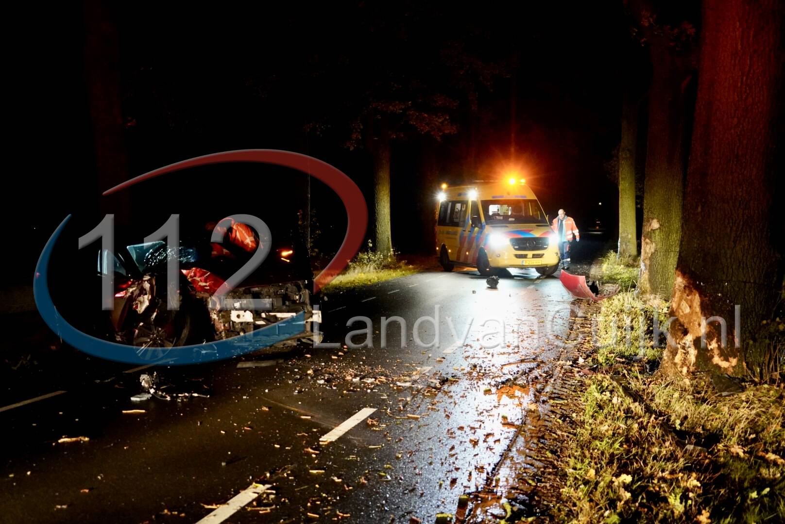 Automobilist gewond bij eenzijdig ongeval op Wanroijseweg in Haps