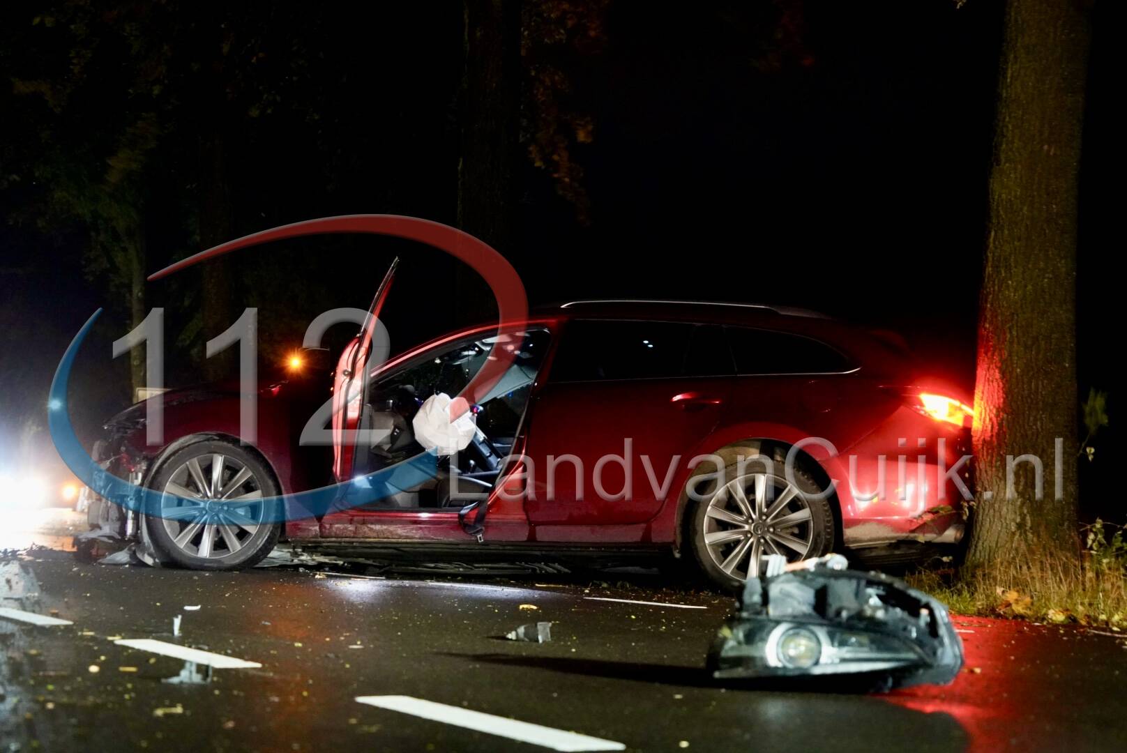 Automobilist gewond bij eenzijdig ongeval op Wanroijseweg in Haps
